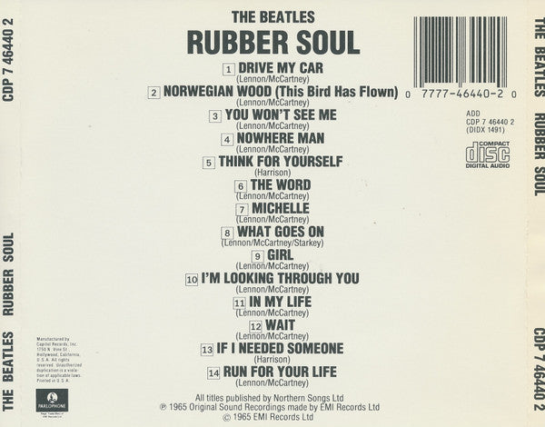 The Beatles : Rubber Soul (CD, Album, RE, Cap)