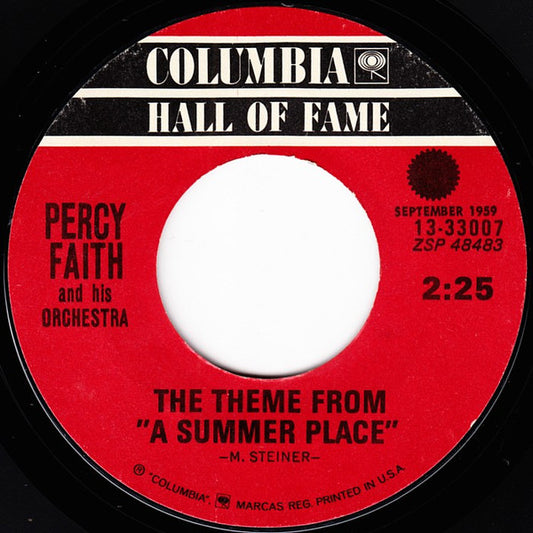Percy Faith And His Orchestra* : Theme From "A Summer Place"/ The Song From Moulin Rouge ( Where Is Your Heart) (7", Styrene, Ter)