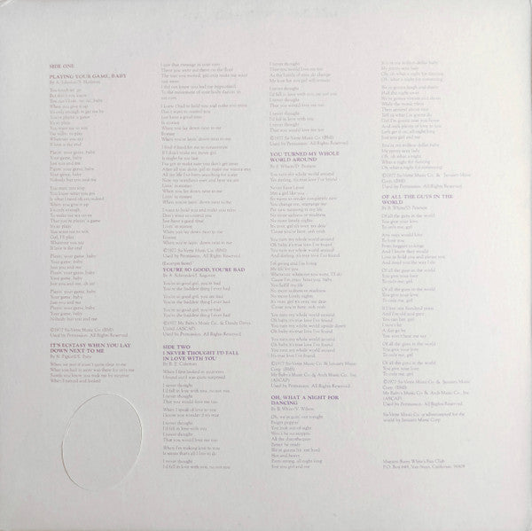 Barry White : Barry White Sings For Someone You Love (LP, Album, RE, San)