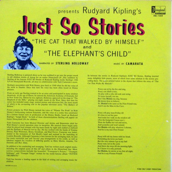 Sterling Holloway, Camarata* : Just So Stories (LP, Album, Mono, RP)