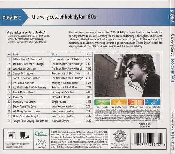 Bob Dylan : Playlist: The Very Best Of Bob Dylan '60s (CD, Comp, Enh)