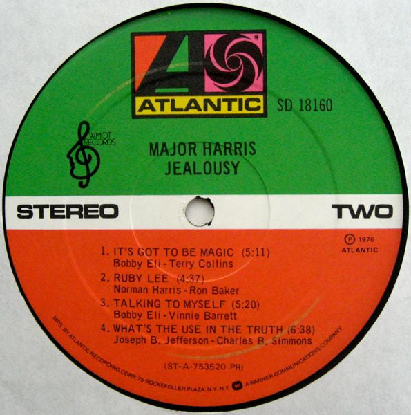 Major Harris : Jealousy (LP, Album, Pre)