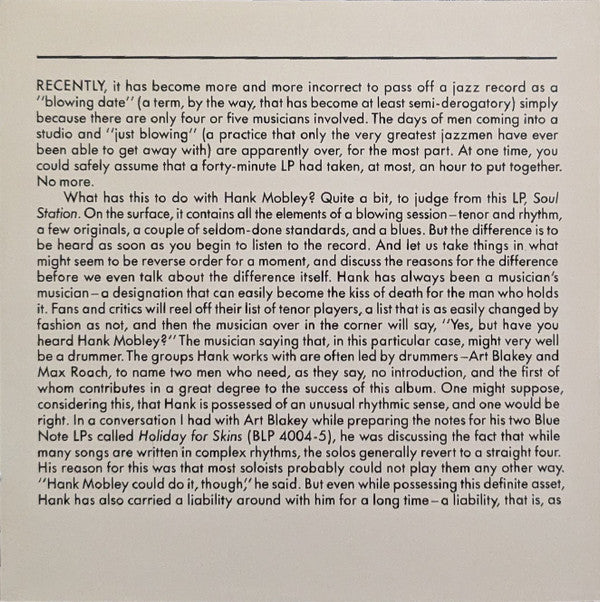 Hank Mobley : Soul Station (CD, Album, Club, RE, RM)