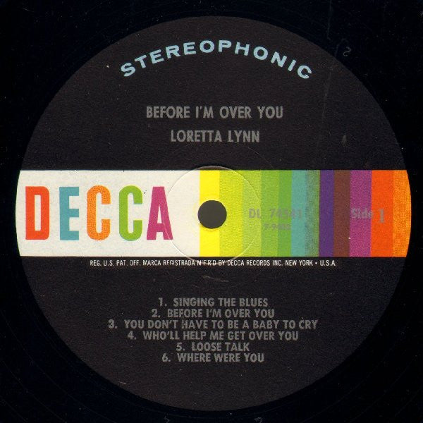 Loretta Lynn : Before I'm Over You (LP, Album, Pin)