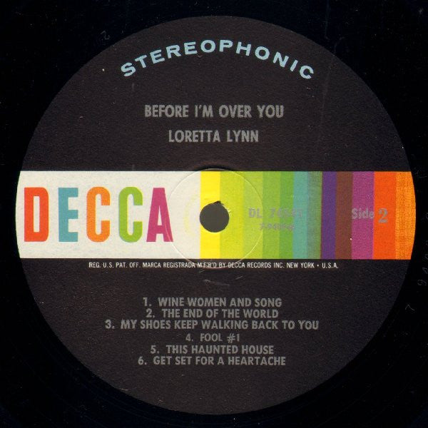 Loretta Lynn : Before I'm Over You (LP, Album, Pin)