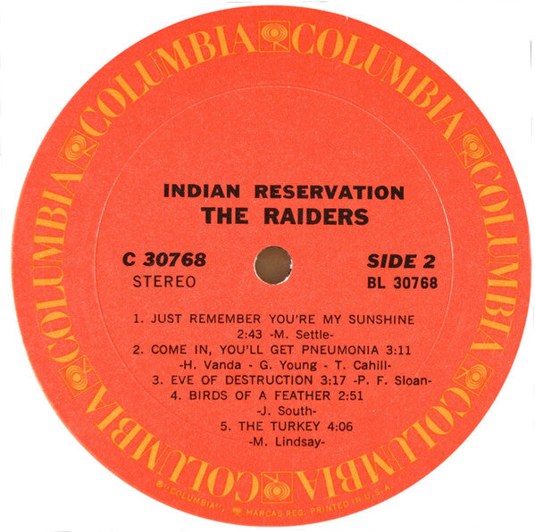 The Raiders* : Indian Reservation (LP, Album, Pit)