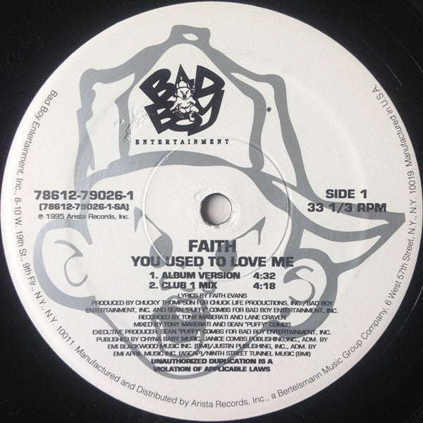 Faith* : You Used To Love Me (12")