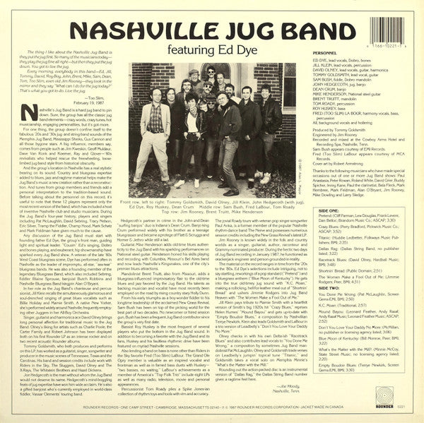 Nashville Jug Band Featuring Ed Dye : Nashville Jug Band (LP, Album)