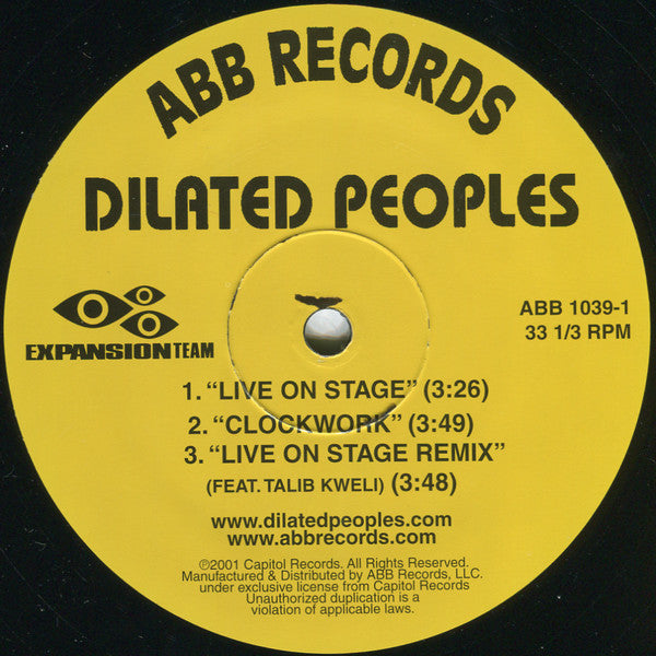 Dilated Peoples : Live On Stage / Clockwork (12")