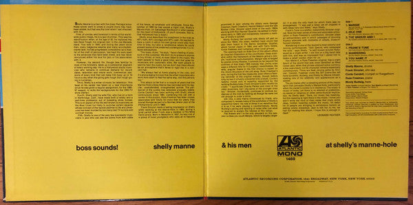 Shelly Manne & His Men : Boss Sounds! (LP, Album, Mono, Gat)
