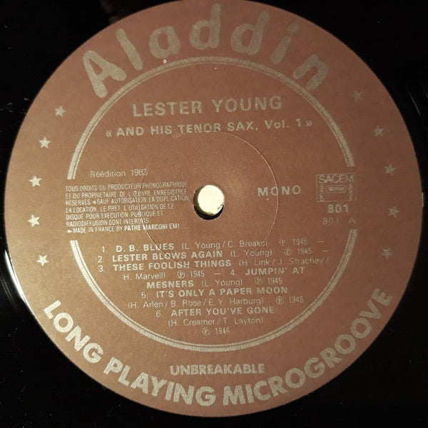 Lester Young : And His Tenor Sax. Vol.1 (LP, Comp, Mono, RE)