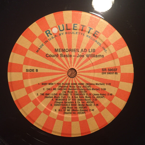 Joe Williams / Count Basie : Memories Ad-Lib (LP, Album, RE)