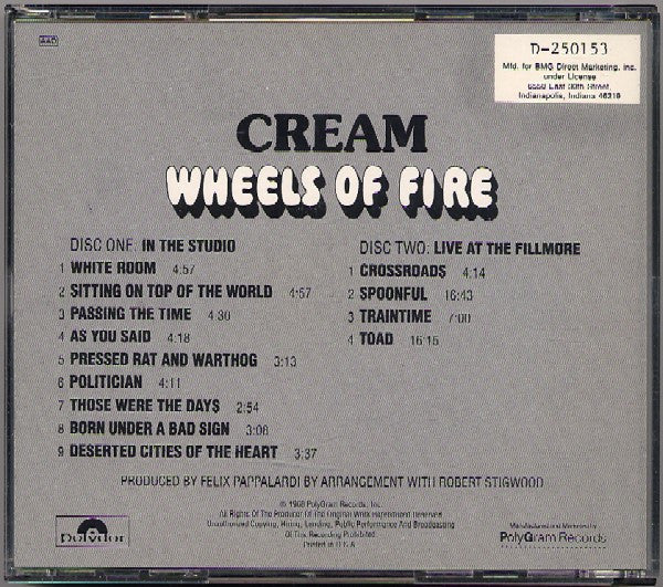 Cream (2) : Wheels Of Fire (2xCD, Album, Club, RE)