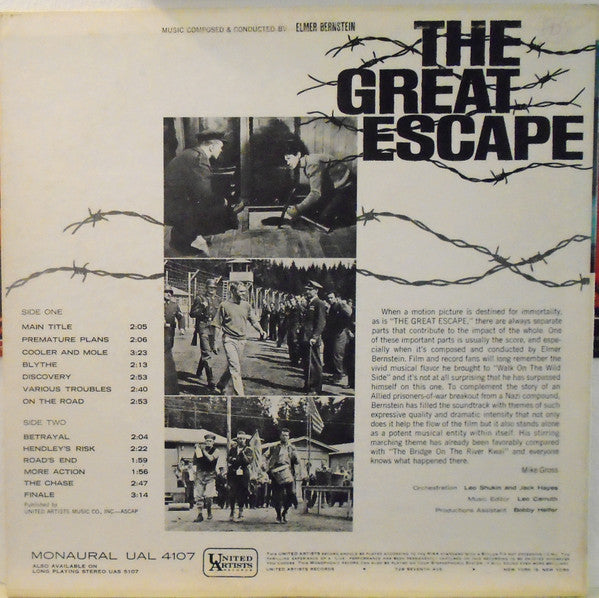 Elmer Bernstein : The Great Escape (Original Motion Picture Soundtrack) (LP, Album, Mono)