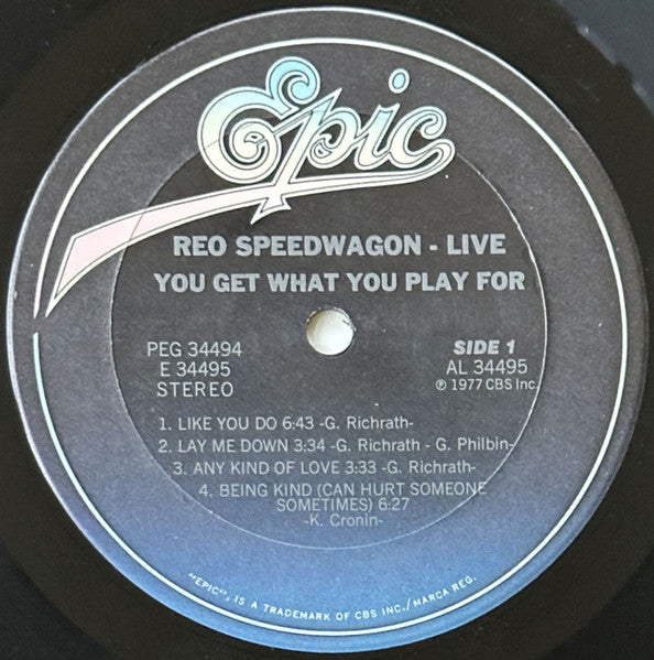 REO Speedwagon : You Get What You Play For (Live) (2xLP, Album, RE, Ter)