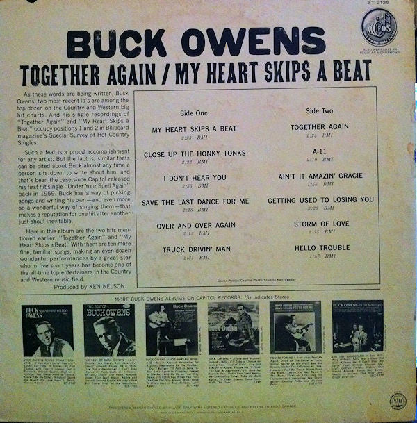 Buck Owens And His Buckaroos : Together Again / My Heart Skips A Beat (LP, Album, Scr)