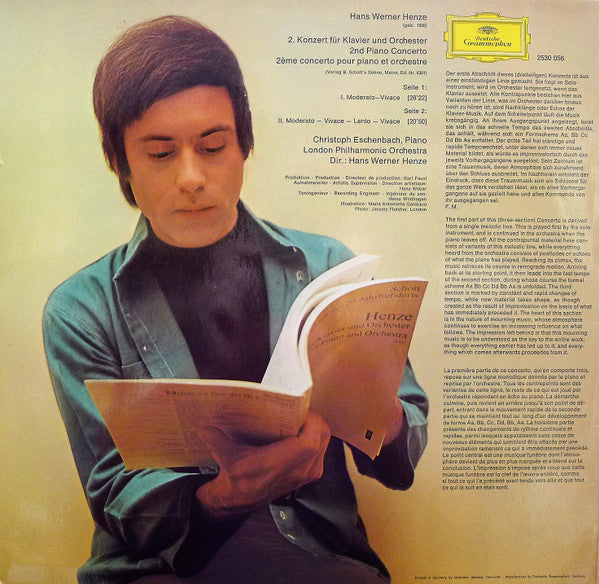 Hans Werner Henze, Christoph Eschenbach, London Philharmonic Orchestra : 2. Konzert Für Klavier Und Orchester (LP)