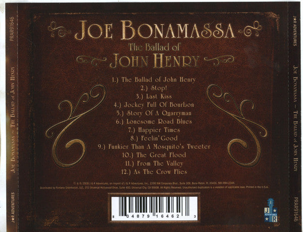 Joe Bonamassa : The Ballad Of John Henry (CD, Album)