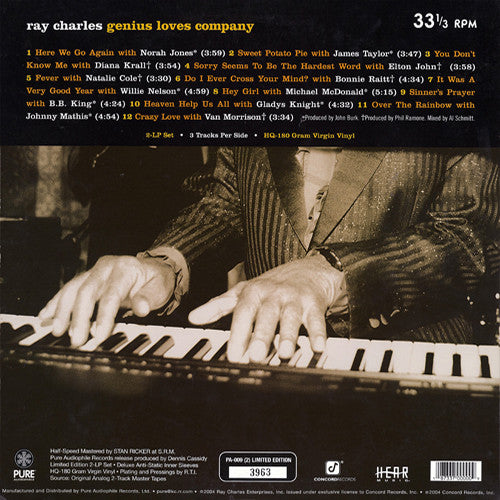 Ray Charles : Genius Loves Company (2xLP, Album, Ltd, Num, 180)