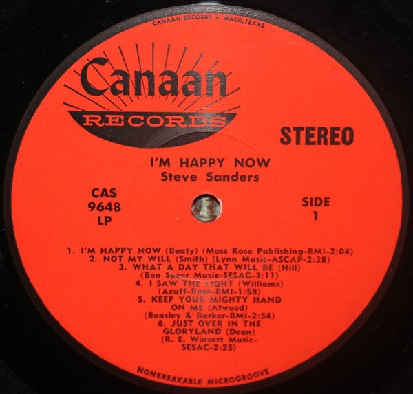 Steve Sanders (8) : I'm Happy Now (LP, Album)