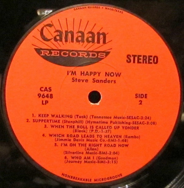 Steve Sanders (8) : I'm Happy Now (LP, Album)