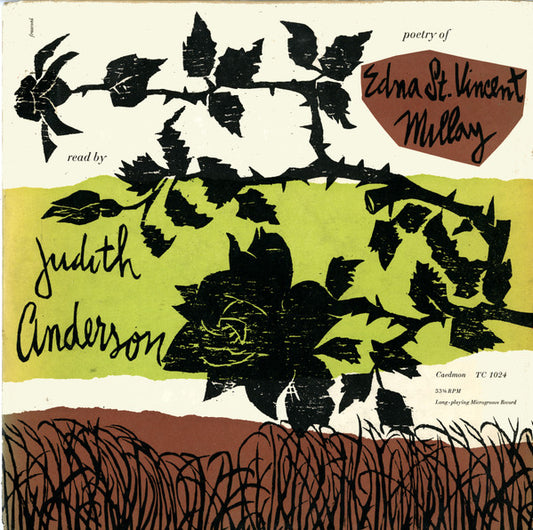 Judith Anderson : Poetry Of Edna St. Vincent Millay (LP, Album)