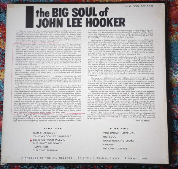 John Lee Hooker : The Big Soul Of John Lee Hooker (LP, Album, ARP)