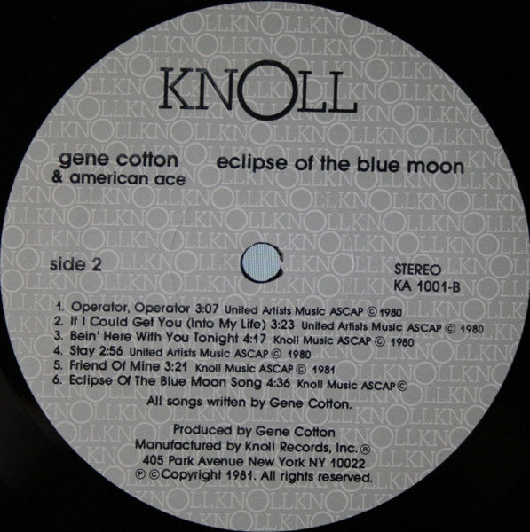 Gene Cotton : Eclipse Of The Blue Moon (LP, Album)
