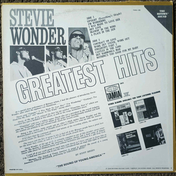 Stevie Wonder : Greatest Hits (LP, Comp, Ter)