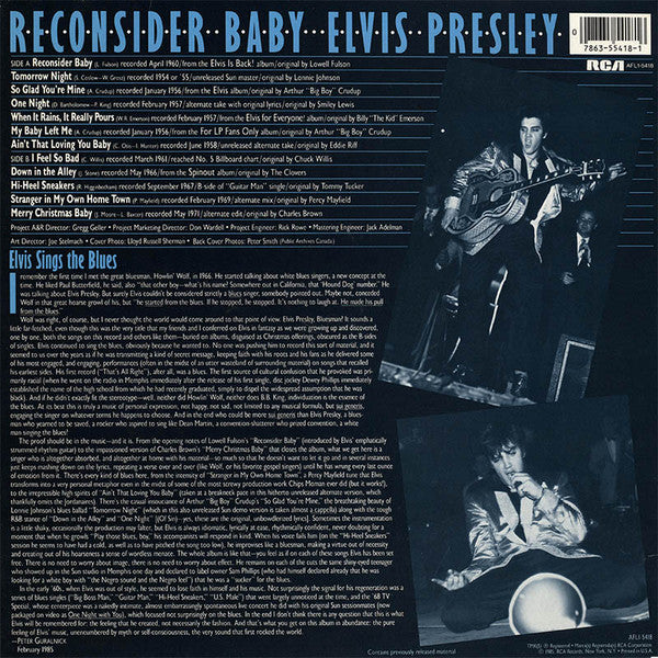 Elvis Presley : Reconsider Baby (LP, Album, Comp, Blu)