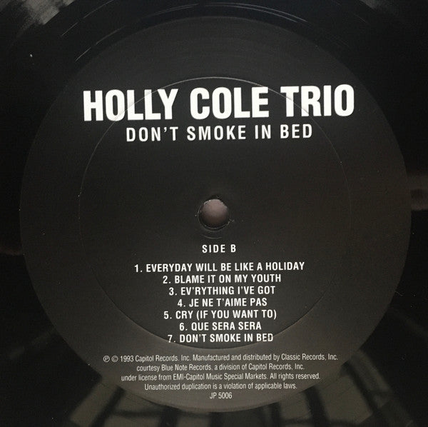 Holly Cole Trio : Don't Smoke In Bed (LP, Album, QUI)