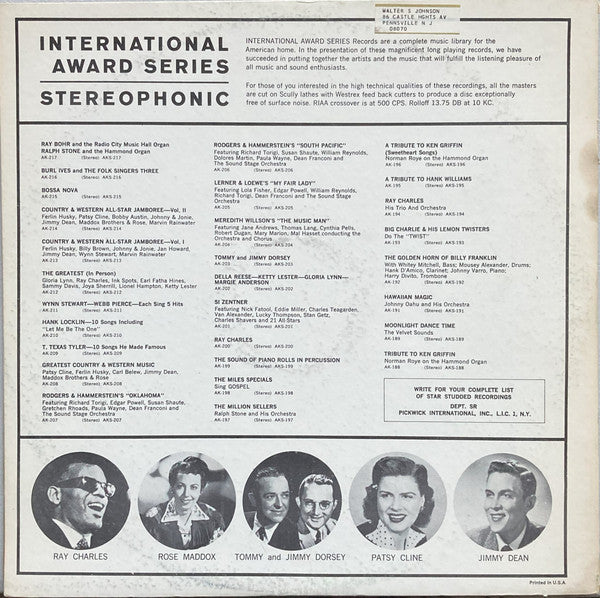 Wynn Stewart / Webb Pierce : In Person: Country & Western Stars Wynn Stewart  & Webb Pierce (LP, Comp)