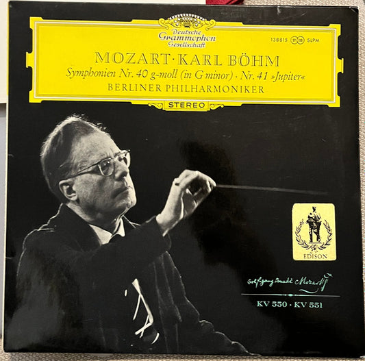 Wolfgang Amadeus Mozart, Berliner Philharmoniker ∙ Karl Böhm : Symphonien Nr. 40 G-Moll ∙ Nr. 41 C-Dur »Jupiter« (LP, RP)