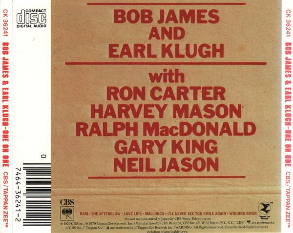 Bob James & Earl Klugh : One On One (CD, Album, RE)