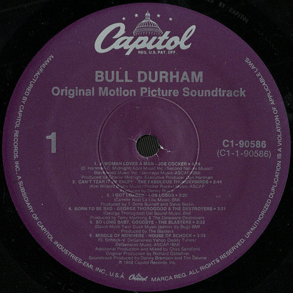 Various : Bull Durham, Original Motion Picture Soundtrack (LP, Album)