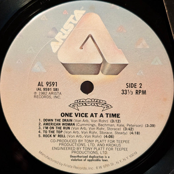Krokus : One Vice At A Time (LP, Album, Ter)