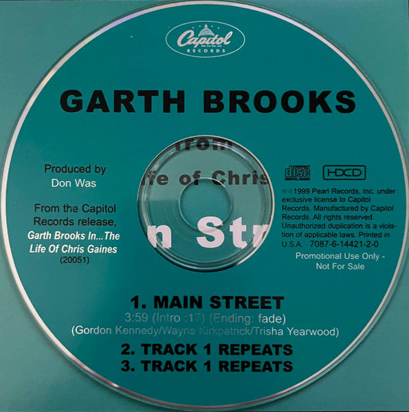 Garth Brooks : Main Street (HDCD, Single, Promo)
