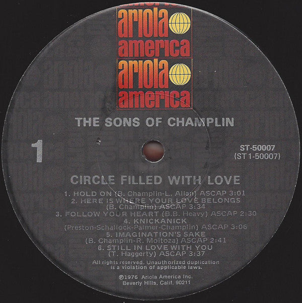 The Sons Of Champlin : A Circle Filled With Love (LP, Album, Jac)