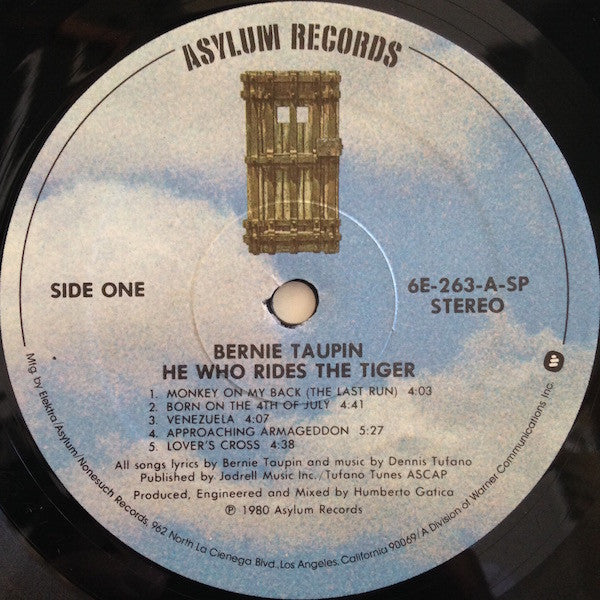 Bernie Taupin : He Who Rides The Tiger (LP, Album)