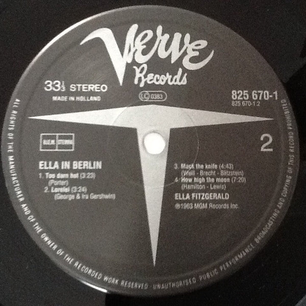 Ella Fitzgerald : Mack The Knife - Ella In Berlin (LP, Album, RE)
