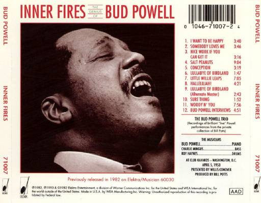 Bud Powell : Inner Fires -  The Genius Of Bud Powell (CD, Album, RE)