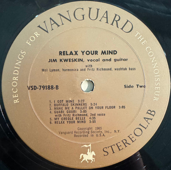 Jim Kweskin : Relax Your Mind (LP, Album, Roc)