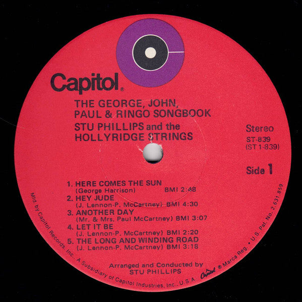 Stu Phillips, The Hollyridge Strings : The George, John, Paul & Ringo Songbook (LP, Album, Jac)