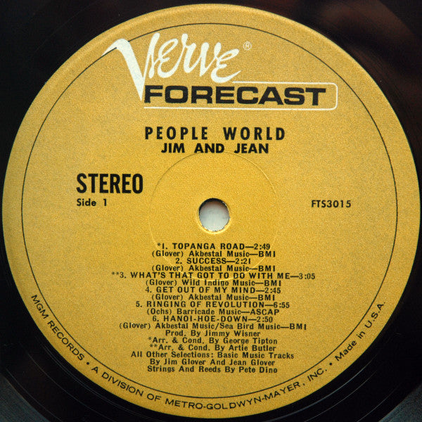 Jim & Jean : People World (LP, Album, MGM)