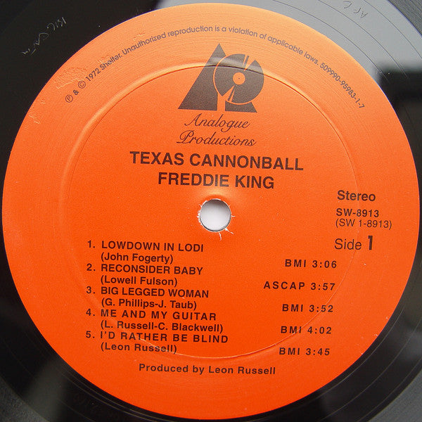 Freddie King : Texas Cannonball (LP, Album, Ltd, RE, RM, 200)