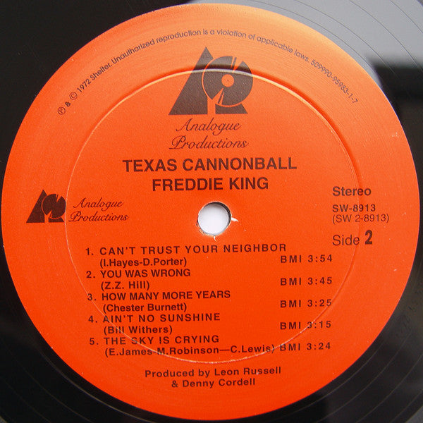 Freddie King : Texas Cannonball (LP, Album, Ltd, RE, RM, 200)