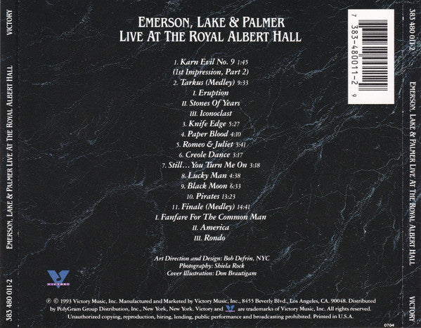 Emerson, Lake & Palmer : Live At The Royal Albert Hall (CD, Album)