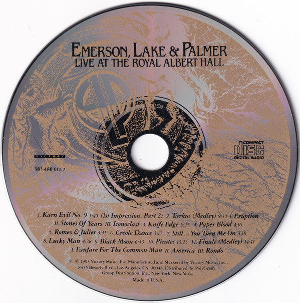 Emerson, Lake & Palmer : Live At The Royal Albert Hall (CD, Album)