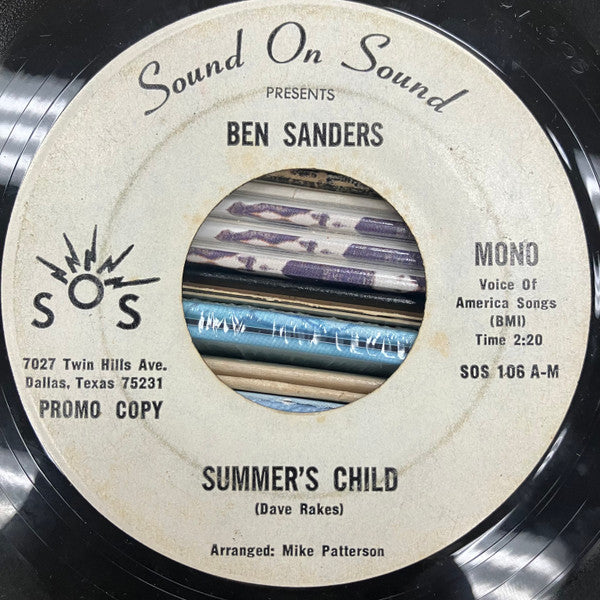 Ben Sanders : Summer's Child (7", Mono, Promo)