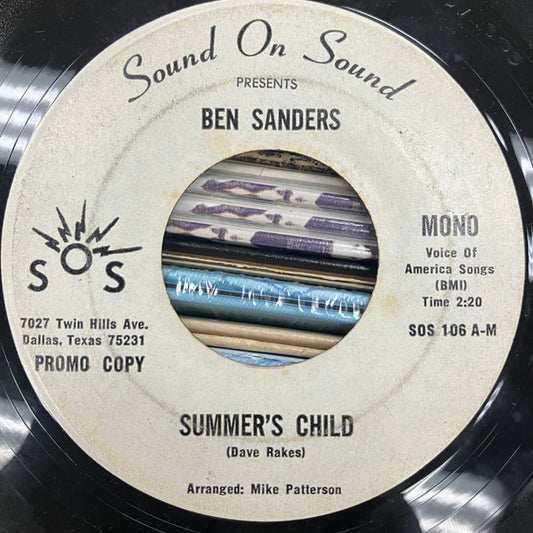Ben Sanders : Summer's Child (7", Mono, Promo)